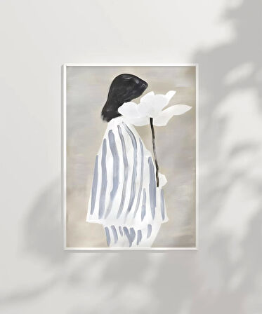 Çerçevesiz Poster Beyaz Çiçeğin Sadeliği