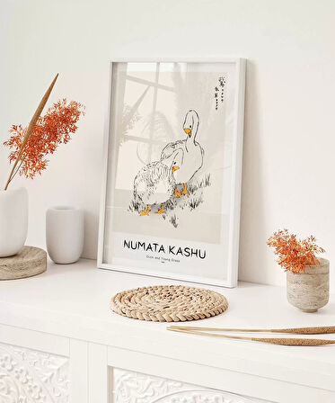 Çerçevesiz Poster Numata Kashu Ördekler ve Çimen