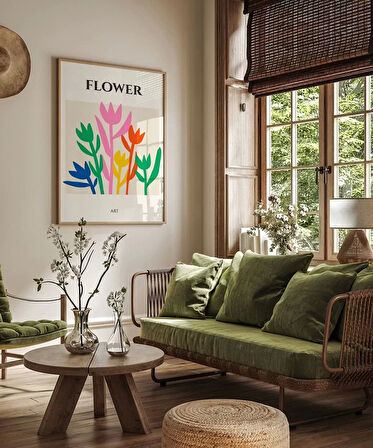 Çerçevesiz Poster Floral Ritim