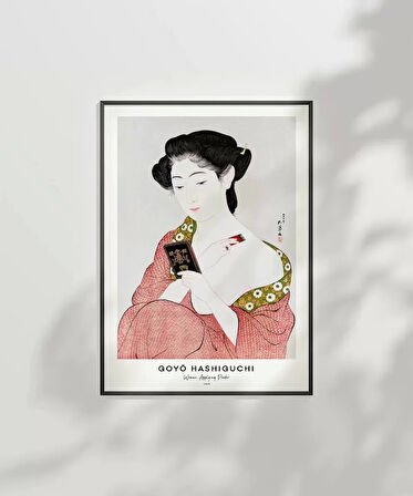 Çerçevesiz Poster Goyo Hashiguchi-Pudra Süren Kadın
