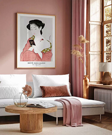 Çerçevesiz Poster Goyo Hashiguchi-Pudra Süren Kadın