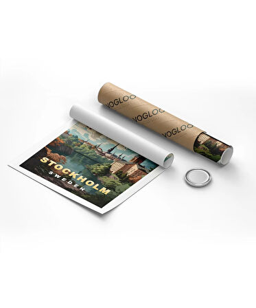 Çerçevesiz Poster Stockholm Şehir Manzarası