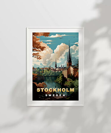 Çerçevesiz Poster Stockholm Şehir Manzarası