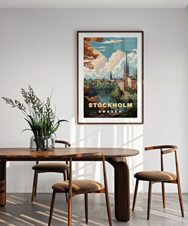 Çerçevesiz Poster Stockholm Şehir Manzarası