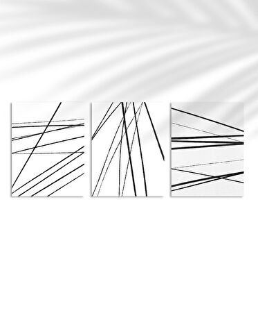 Çerçevesiz Poster Geometrik Çizgiler 3'lü