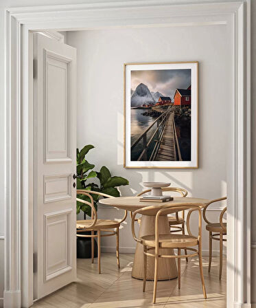 Çerçevesiz Poster Kuzey Kıyısındaki Evler