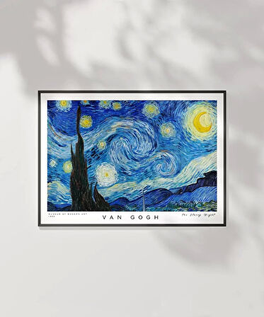 Çerçevesiz Poster Vincent Van Gogh Yıldızlı Gece