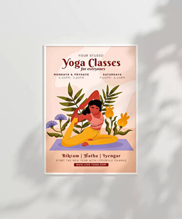 Çerçevesiz Poster Haftalık Yoga Akışı