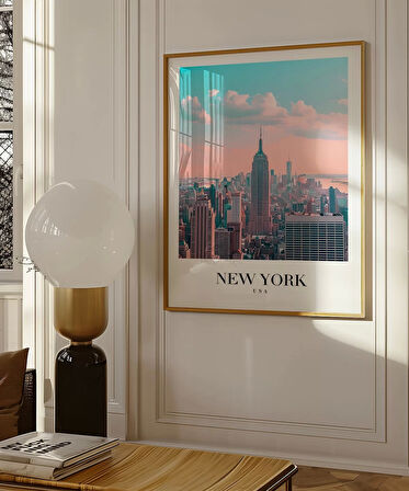 Çerçevesiz Poster New York Silüeti Gün Doğumu