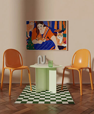 Çerçevesiz Poster Kedi Sevginin Sıcaklığı