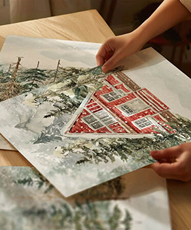 Çerçevesiz Poster Kışın Sükuneti 3'lü