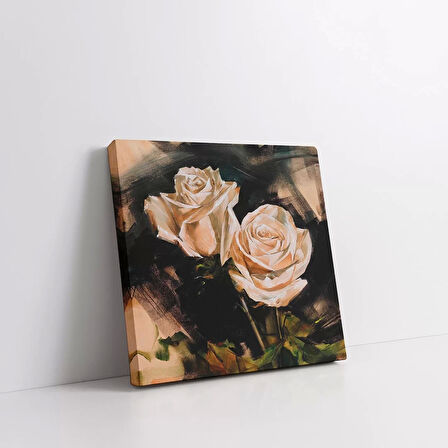 Dekoratif Pembel Güller Kanvas Tablo