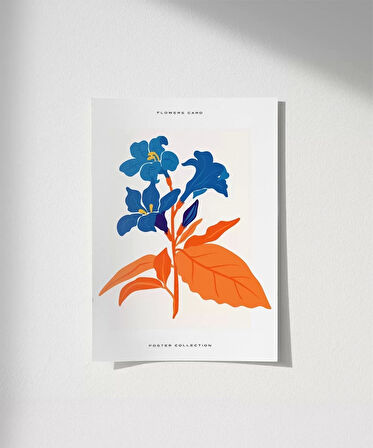 Çerçevesiz Poster Turuncu ve Mavinin Ahenki