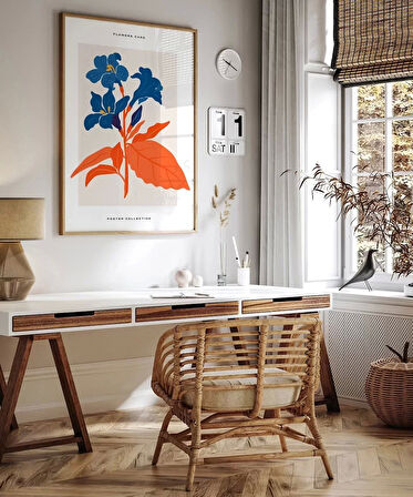 Çerçevesiz Poster Turuncu ve Mavinin Ahenki