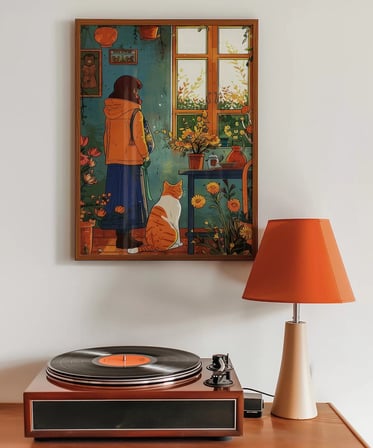 Çerçevesiz Poster Doğal Işık ve Çiçekler