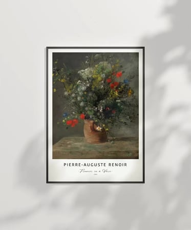Çerçevesiz Poster Pierre Auguste Renoir Vazoda Çiçekler