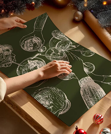 Çerçevesiz Poster Yeşil ve Kırmızı Noel 2'li