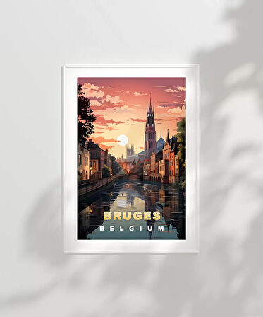 Çerçevesiz Poster Kanallar Üzerinde Gün Batımı