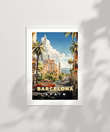 Çerçevesiz Poster Şehir ve Deniz Uyumu – Barcelo