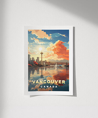 Çerçevesiz Poster Vancouver Gün Batımı Manzarası