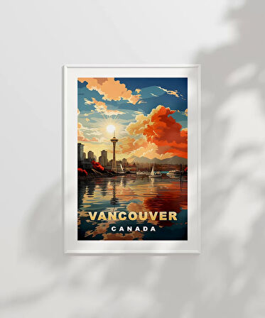 Çerçevesiz Poster Vancouver Gün Batımı Manzarası