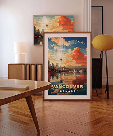 Çerçevesiz Poster Vancouver Gün Batımı Manzarası