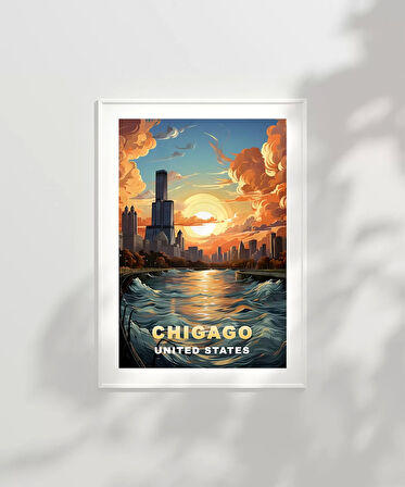 Çerçevesiz Poster Gölün ve Gökdelenlerin Şehri