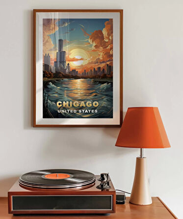 Çerçevesiz Poster Gölün ve Gökdelenlerin Şehri