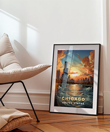 Çerçevesiz Poster Gölün ve Gökdelenlerin Şehri