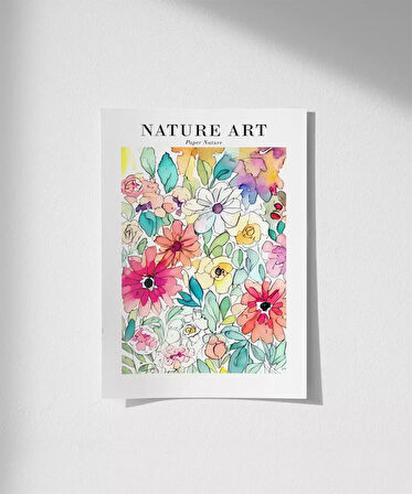 Çerçevesiz Poster Pastel Çiçek Bahçesi