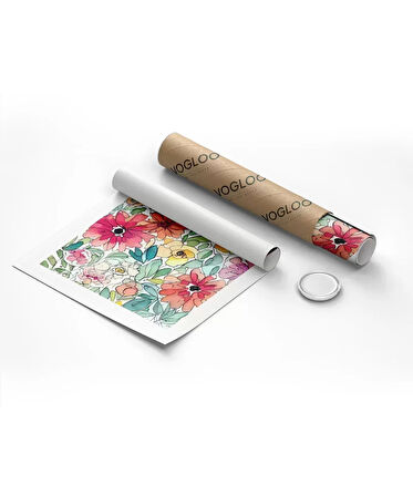 Çerçevesiz Poster Pastel Çiçek Bahçesi