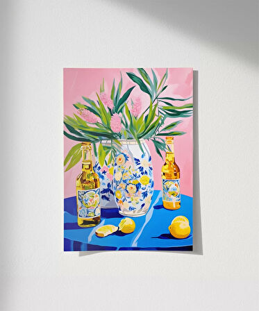 Çerçevesiz Poster Çiçekler ve Lezzet