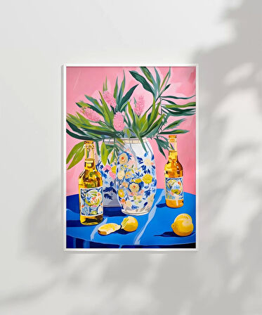 Çerçevesiz Poster Çiçekler ve Lezzet