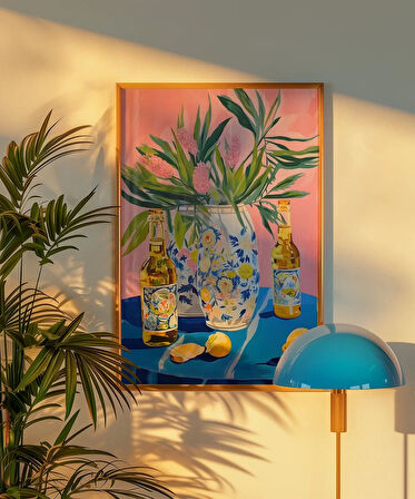 Çerçevesiz Poster Çiçekler ve Lezzet