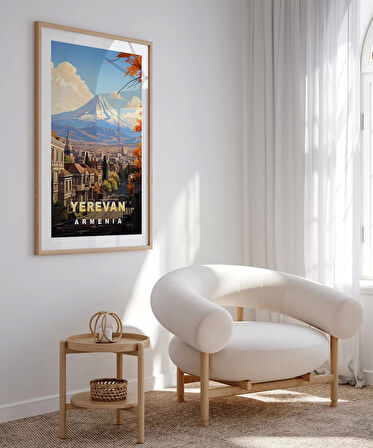 Çerçevesiz Poster Yerevan ve Ararat Dağı Manzarası