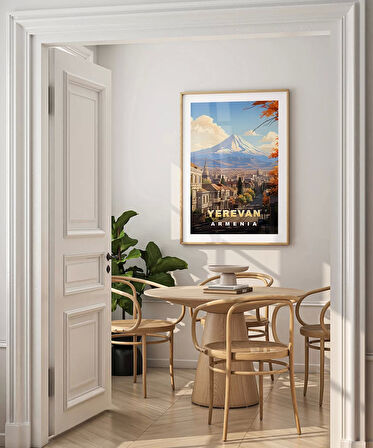 Çerçevesiz Poster Yerevan ve Ararat Dağı Manzarası