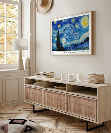 Çerçevesiz Poster Vincent Van Gogh Yıldızlı Gece