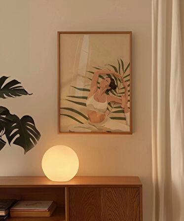 Çerçevesiz Poster Palmelerin Arasında Yoga