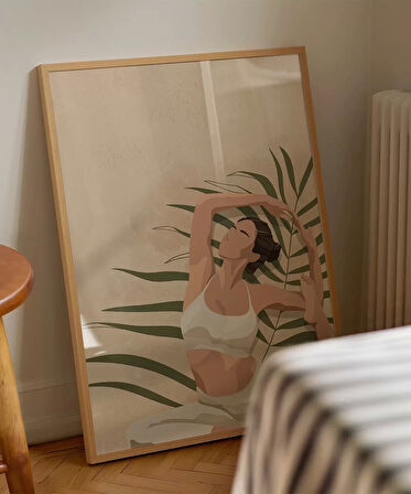 Çerçevesiz Poster Palmelerin Arasında Yoga