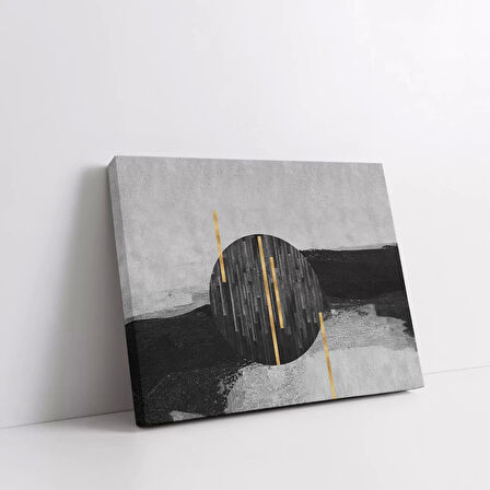 Siyah Altın Daire Kanvas Tablo