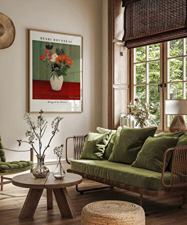 Çerçevesiz Poster Henri Rousseau Çiçek Buketi