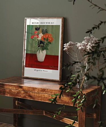 Çerçevesiz Poster Henri Rousseau Çiçek Buketi