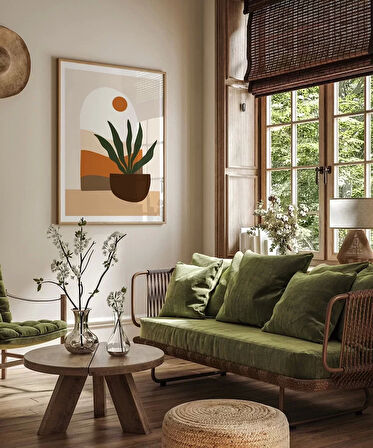 Çerçevesiz Poster Saksıda Sansevieria