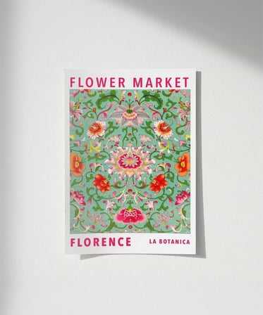 Çerçevesiz Poster Flower Market Florence