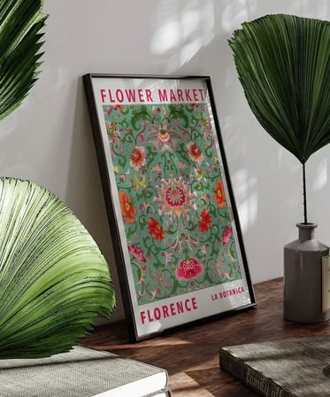 Çerçevesiz Poster Flower Market Florence