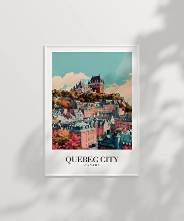 Çerçevesiz Poster Tarihi Quebec Şehir Baskısı