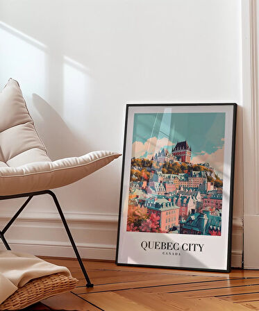 Çerçevesiz Poster Tarihi Quebec Şehir Baskısı