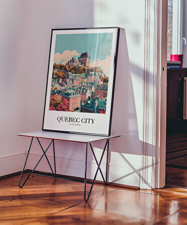 Çerçevesiz Poster Tarihi Quebec Şehir Baskısı