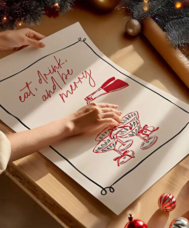 Çerçevesiz Poster Şık Yılbaşı Sofrası