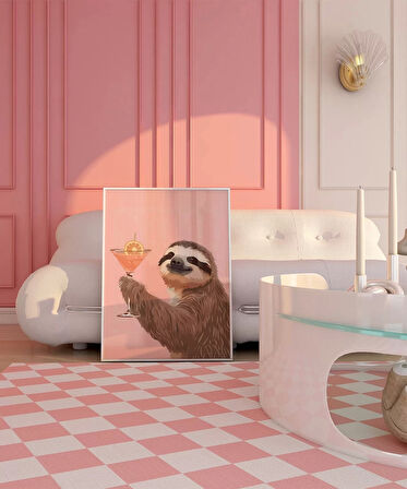 Çerçevesiz Poster Tembel Kokteyl Keyfi